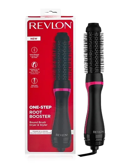 Revlon - One Step Root Booster Round Brush Dryer And Hair Styler Fight Frizz And Add Volume