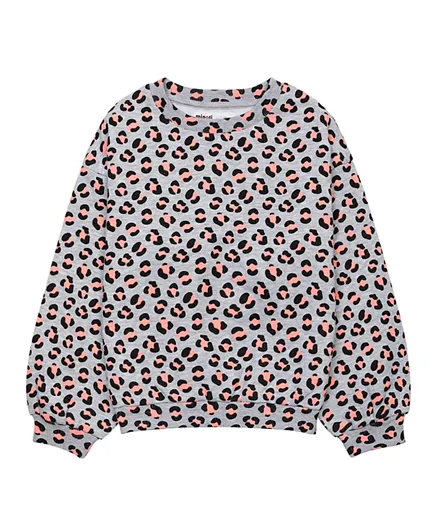 Minoti Girls Basic Pullover - Cheetah AOP