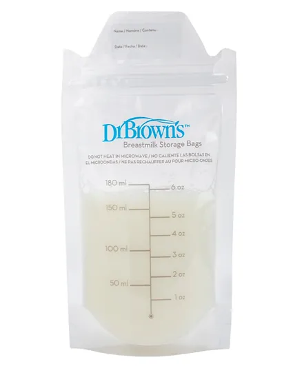 Dr. Brown's Breastmilk Storage Bag Pack of 25 - 180 ml Each