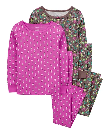 Carter's 2-Pack, 4-Piece Multi-Floral Print Pyjama Set - Multicolor