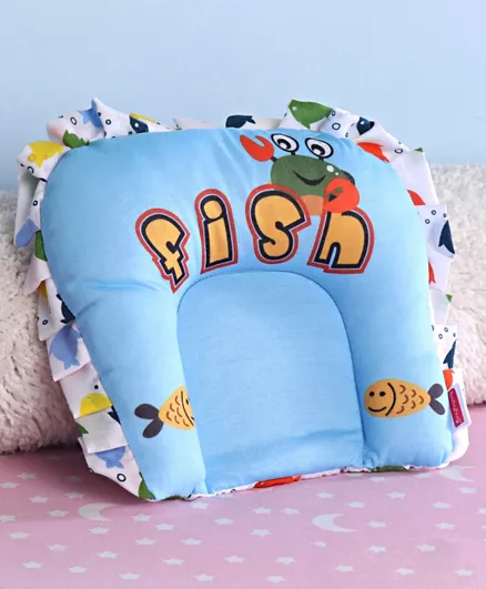 Babyhug Premium U Shape Pillow Fish Print - Blue