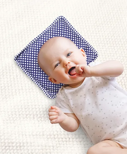 Babyhug Rai (Mustard) Seed Filling Pillow Polka Dots Blue - Polka Dots
