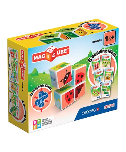 Geomag MagiCube Mix & Match Insects 4 Pieces - Multicolor