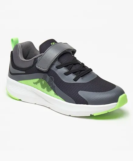 Kappa Textured Velcro Closure With Elastic Lace Sports Shoes - Dark Grey
