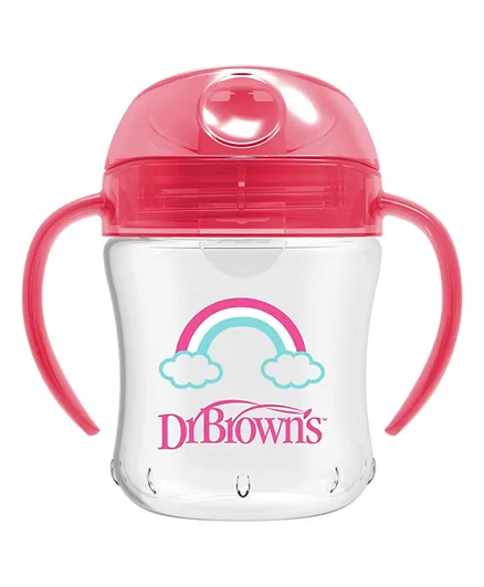 Dr Browns Soft-Spout Transition Cup with Handles Pink - 180 ml