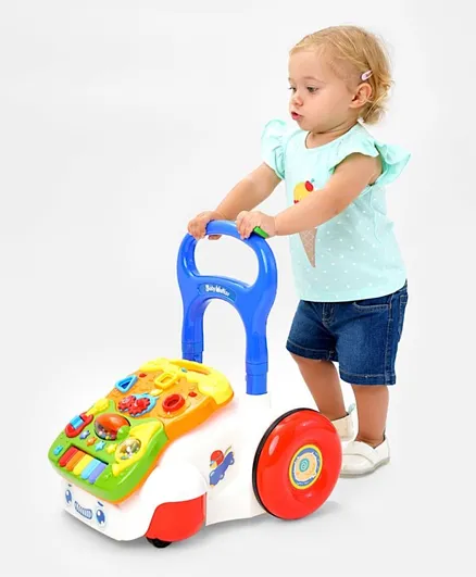 Musical Baby Walker with Music and Remote Control - White & Red