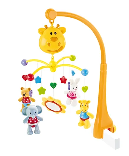 Baby Bed Bell Hanging Toy with Rattles - Orange