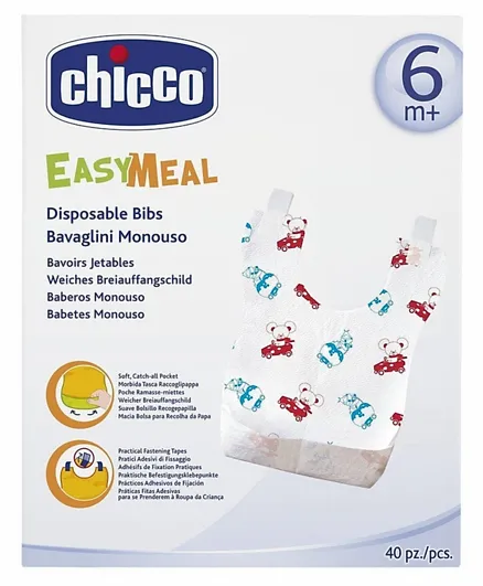 Chicco Disposable Bibs Multicolour - 40 Pieces