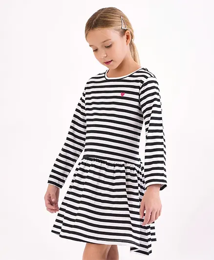 Minoti Basic Striped Dress - Black