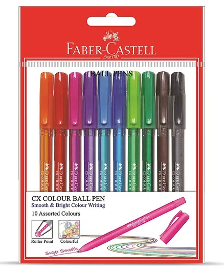 Faber Castell CX Colour Ball Pen Multicolor - Pack of 10