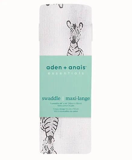 aden + anais Essentials Single Swaddle - Safari Babes Zebra