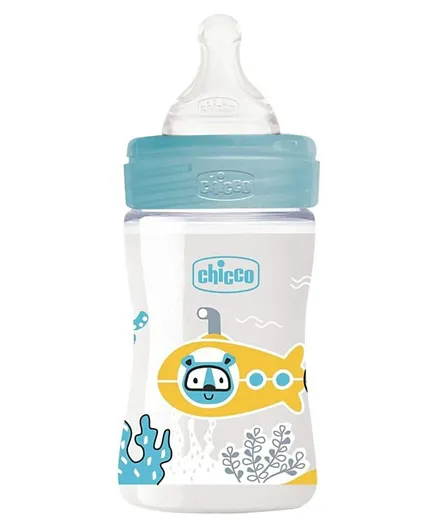 Chicco Well Being Plastic Bottle + Slow Flow Silicone Neutral - 150ml