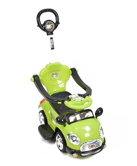 أملا بيبي - سيارة دفع للأطفال مزودة بالموسيقى وعصا التحكم - أخضر