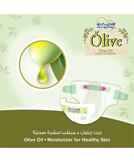 BabyJoy Olive Oil, Size 4 Large, 10 to 18 kg, Mega Pack, 50 Diapers