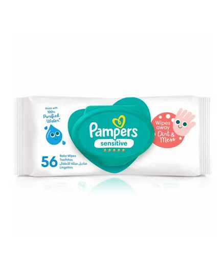 Pampers Senstive Protect Baby Wipes with 100% Purified Water - 56 Pieces