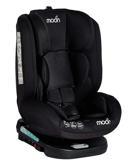 مون - مقعد سيارة روفر للأطفال الرضع قابل للدوران 360 درجة  - أسود