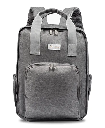 Little Story Stylish Diaper Travel Backpack With Changing Pad - Grey