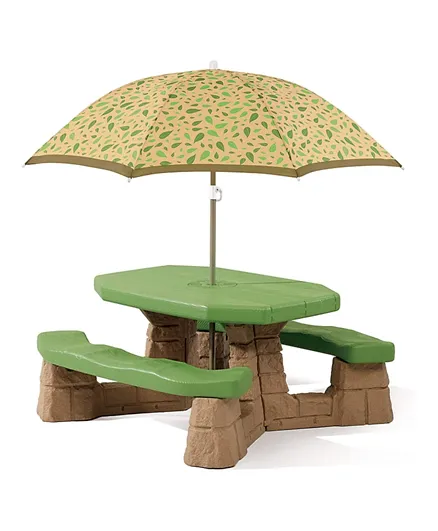 ستيب 2 - طاولة نزهة مريحة بشكل طبيعي مع مظلة