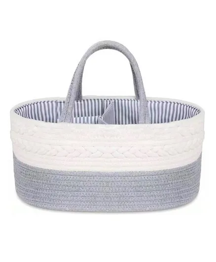 Little Story Cotton Rope Diaper Caddy - Grey