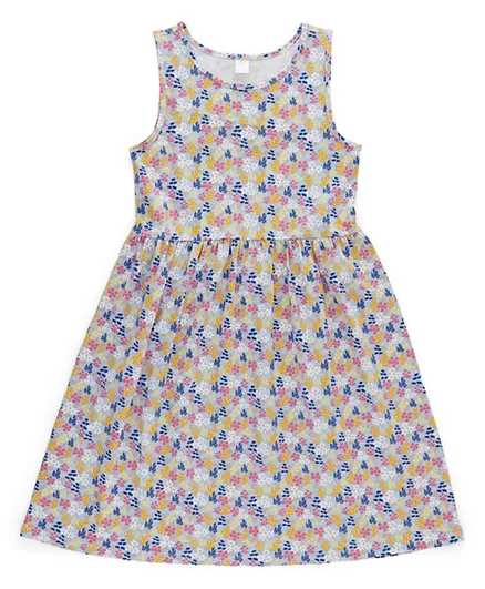 فستان ليتل بيسز بنقشة الأزهار - أزرق كنتاكي
