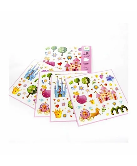 Djeco Princess Tea Party Stickers - 160 Pieces