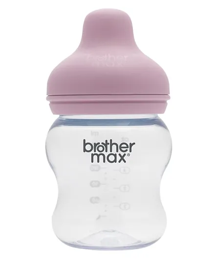 بروذر ماكس - زجاجة رضاعة ذات رقبة واسعة للغاية مضادة للمغص باللون الوردي - 160 مل