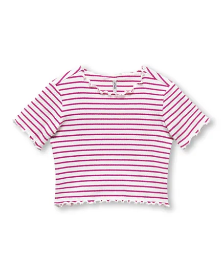 Only Kids Striped Top - Very Berry