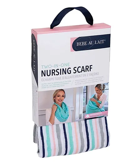 Babe Au Lait Premium Muslin Nursing Scarf - Candy Stripes