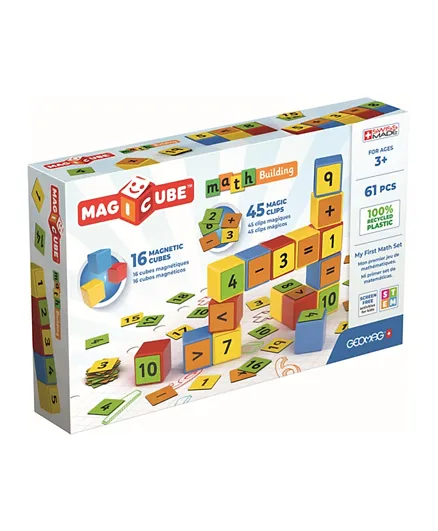 Geomag Magicube Math Building Recycled Clips STEM Toy 61 Pcs