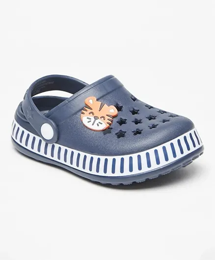 LBL by Shoexpress - Clogs with Tiger Applique & Back Strap - Navy