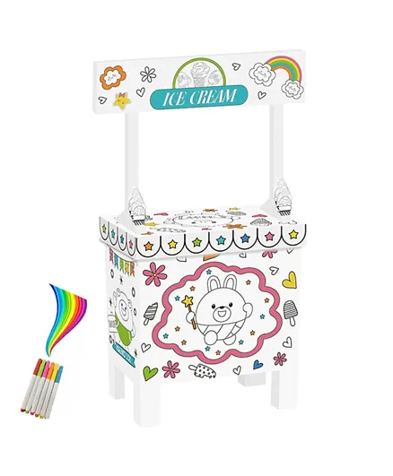 Eazy Kids Doodle Art and Craft Coloring Ice Cream Shop - White
