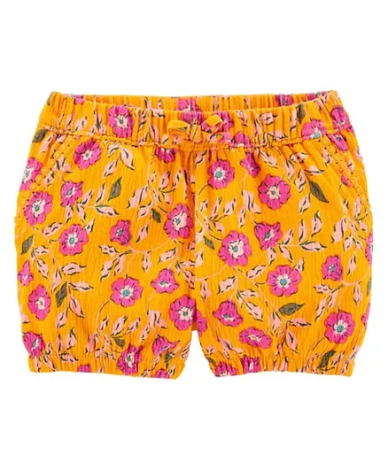 Carter's Floral Linen Bubble Shorts - Yellow