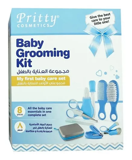 Pritty - Baby Care Grooming Kit - Blue 8 Pcs