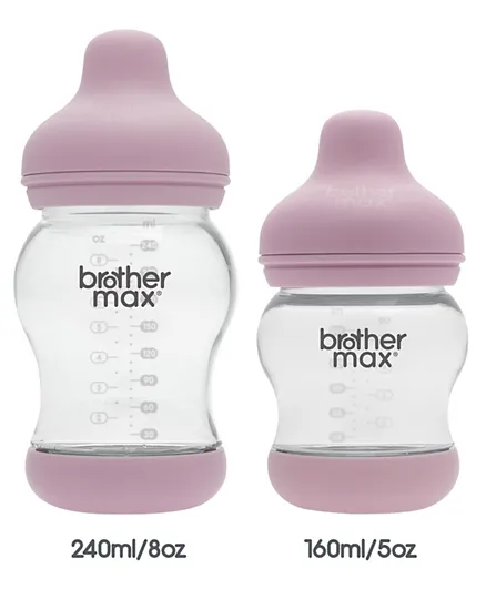 Brother Max Pack of 2 PP Anti Colic Feeding Bottle Pink - 160ml