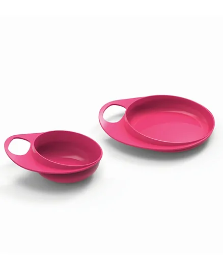Nuvita Easy Eating Smart Bowl And Dish - Pink