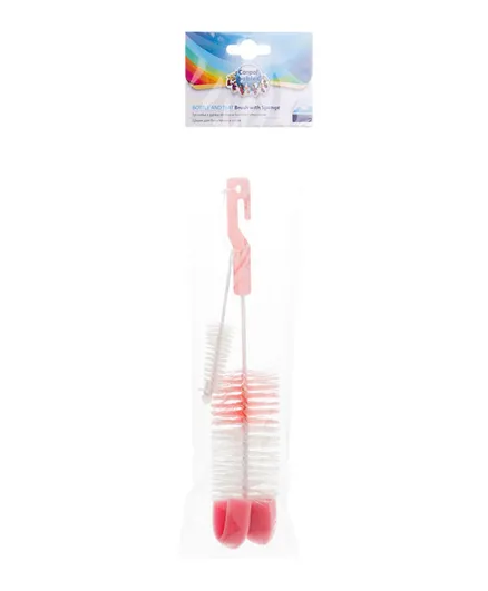 Canpol - Babies Brush for Bottles and Teats with Sponge - Pink