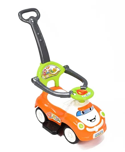 أملا - سيارة دفع للأطفال مزودة بالموسيقى وعصا التحكم - برتقالي