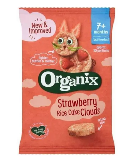 Organix Organic Strawberry Rice Cake Clouds - Pack of 6