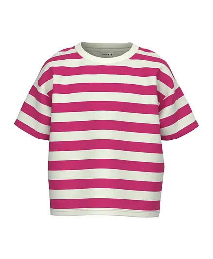 Name It - Short Sleeve T-shirt -Sand Verbena - Pink Yarrow