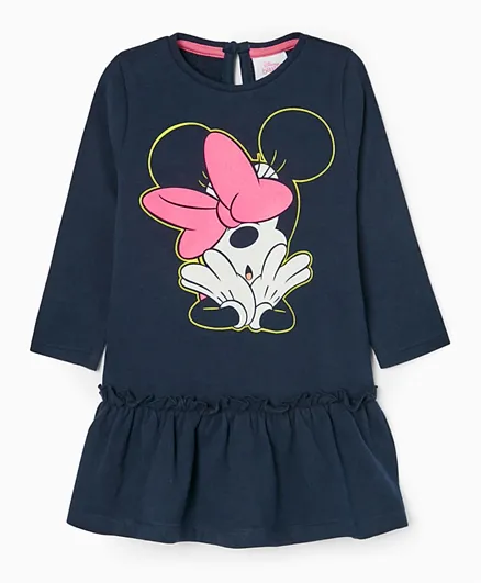 Zippy Minnie Mouse Long Sleeves Dress - Dark Blue