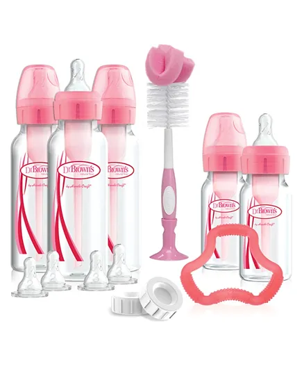 Dr. Brown's Narrow Neck Options Plus  Pink Bottle Gift Set - 16 Pieces