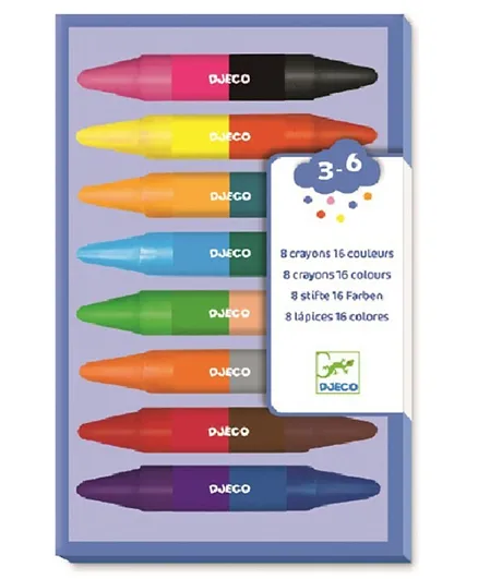 دجيكو - عبوة أقلام تلوين توينز، 8 قطع - متعددة الألوان