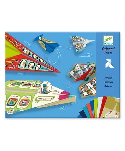 دجيكو - مجموعة الطائرات الورقية اوريغامي  - حزمة من 20 ورقة - متعددة الألوان
