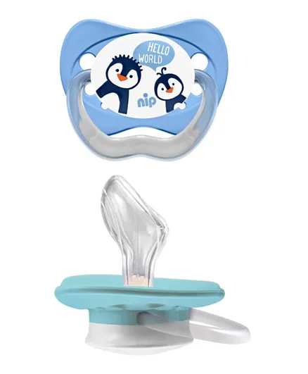 Nip Family Soother Silicone Penguin & Bear  - 2 Pieces