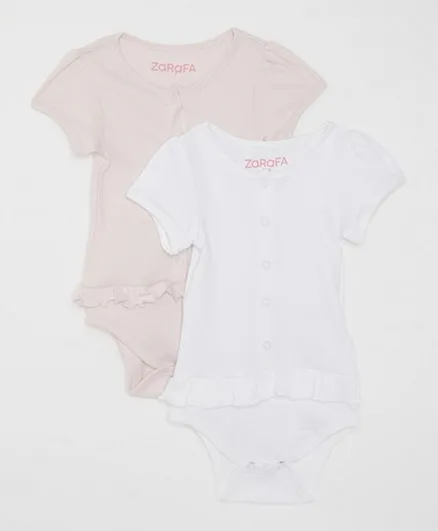 Zarafa Baby Girl Short Sleeve Rompers -Multi