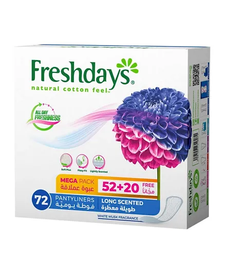 Freshdays Daily Liners Long Scented - 72 Pieces