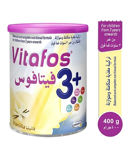 فيتافوس 3+ - حليب أطفال بالفانيليا (400 جم)