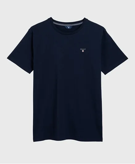 Gant Logo Shield Embroidered T-Shirt - Navy Blue