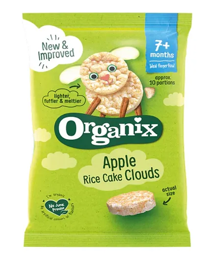 أورجانيكس - كيك أرز بنكهة التفاح العضوي - عبوة مكونة من 6 قطع