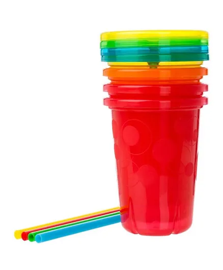The First Year Take and Toss Straw Cups Pack of 4 - Multicolour
